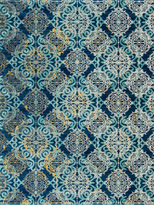 Evoke Filigree Royal/light Blue Area Rug