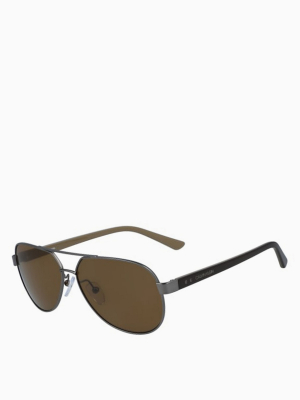 Satin Color-pop Aviator Sunglasses