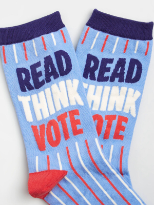 Read, Think, And Vote! Unisex Socks