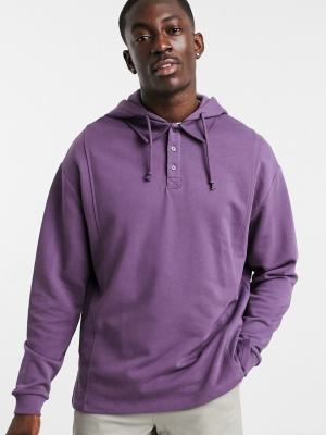 Asos Design Rugby Hoodie In Purple