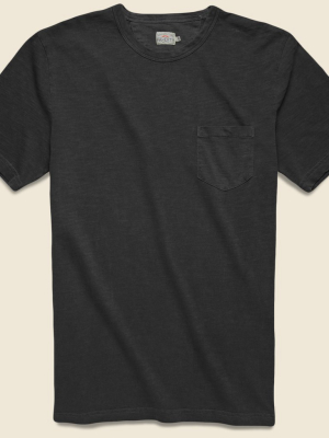 Garment Dyed Pocket Tee - Washed Black