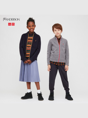 Kids Souffle Yarn Full-zip Long-sleeve Sweater (jw Anderson)