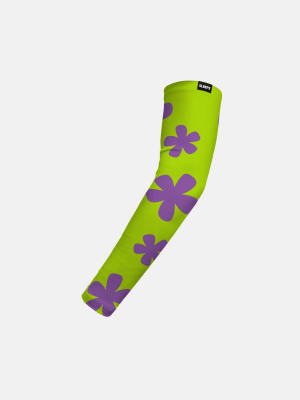 Jam Green Purple Flower Kids Arm Sleeve