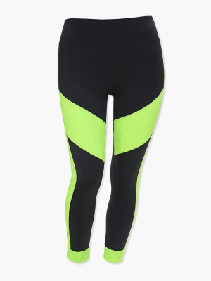 Plus Size Active Colorblock Leggings