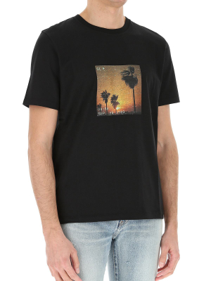 Saint Laurent Vhs Sunset Print T-shirt