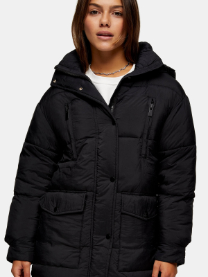 Petite Black Puffer Jacket