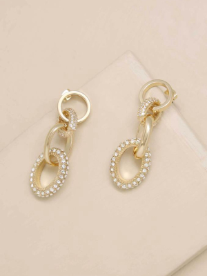 Little Links Crystal And 18k Gold Plated Earring