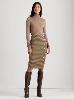 Houndstooth Knit Jacquard Skirt