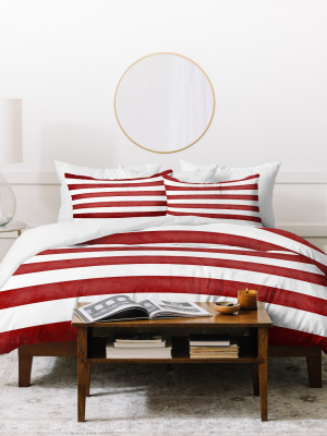 Monika Strigel Farmhouse Shabby Stripes Red