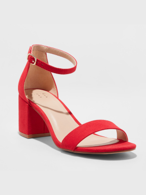 Women's Michaela Mid Block Heel Sandal Pumps - A New Day™