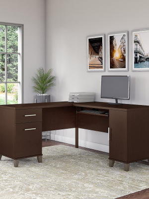 Bush Furniture Somerset 60w L Shaped Desk, Mocha Cherry Wc81830k