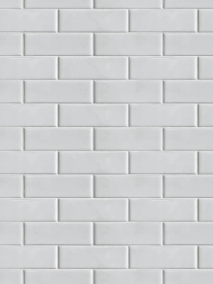 Subway Tile Peel-and-stick Wallpaper In Ivory By Nextwall