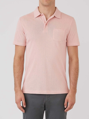 Sunspel Riviera Polo Shirt, Dusty Pink