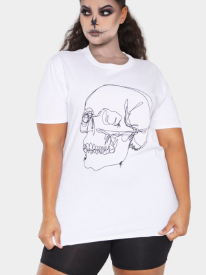 Plus White Skull Tee Shirt