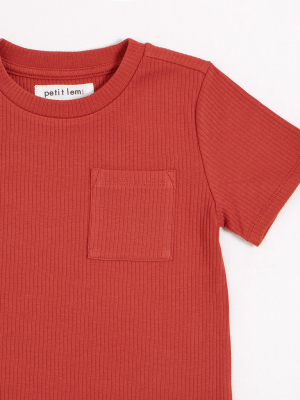 Rouge Brique Modal Rib T-shirt