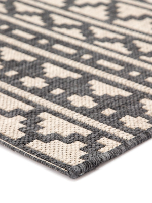 Killick Indoor/ Outdoor Tribal Gray & Beige Area Rug