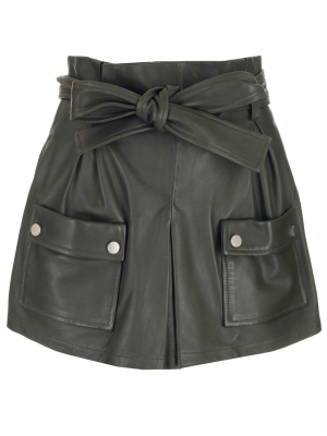 Redvalentino Belted Leather Shorts