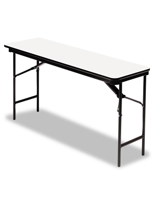 Iceberg Premium Wood Laminate Folding Table Rectangular 72w X 18d X 29h Gray/charcoal 55287