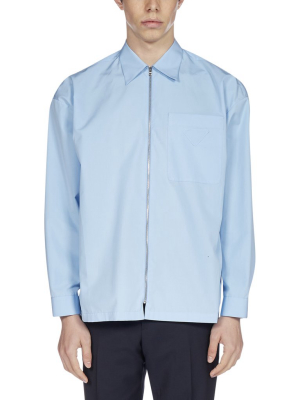 Prada Classic Collar Zip-up Shirt