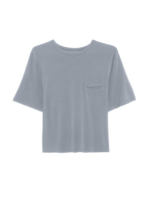 Eberjey Finley Patch Pocket Top - Soft Grey