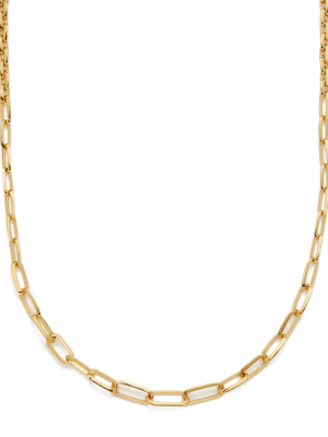 Graduated Knife Edge Oval Link Chain Necklace