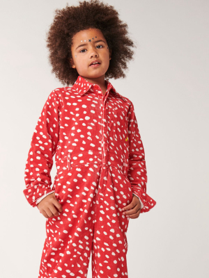 Speckles Red Corduroy Boiler Suit