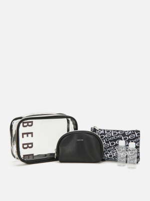 Black And Clear Multi Pack Cosmetic Bag