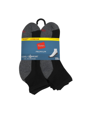 Hanes Premium Men's 10+2 Bonus Pack Ankle Socks - 6-12