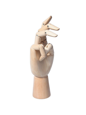 Wooden Mannequin Hand 7 Inch - Realistic Wood Hand Model Posable Manikin Hand - Opposable Sectioned Artist Hand Model, Right Hand