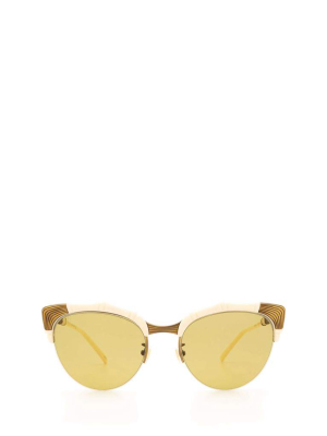 Gucci Eyewear Bamboo Effect Cat Eye Sunglasses