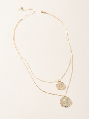 Double Coin Layered Necklace