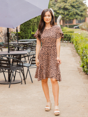 Patterned Katie Dress - Dark Brown Cheetah