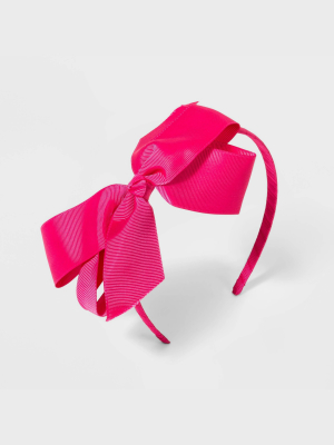 Girls' Solid Bow Headband - Cat & Jack™ Pink