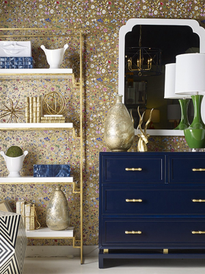 Declan Four Drawer Chest With Gold Leaf Hardware