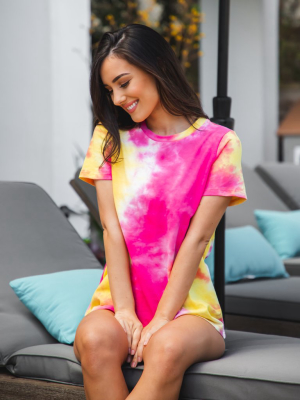 Tie-dye Tee - Pink Yellow