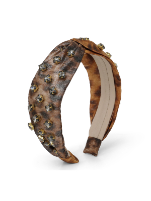 Leopard Metallic Beaded Headband