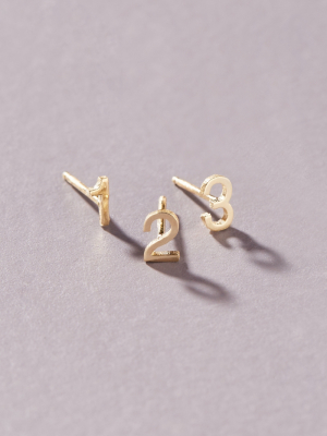 Maya Brenner 14k Yellow Gold Numeral Post Earring