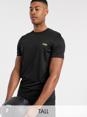 Asos 4505 Tall Training T-shirt With Quick Dry In Black