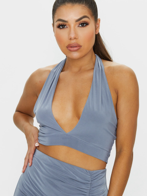 Steel Blue Slinky Multiway Crop Top