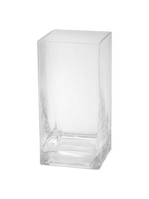 8"x4" Glass Rectangle Vase - Diamond Star