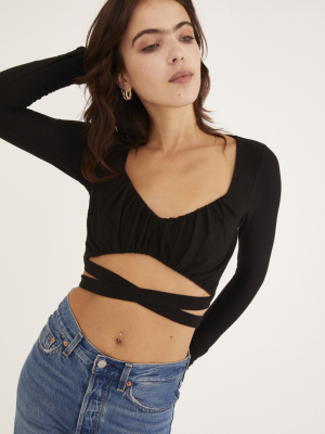 Uo Kiki Cutout Wrap Top