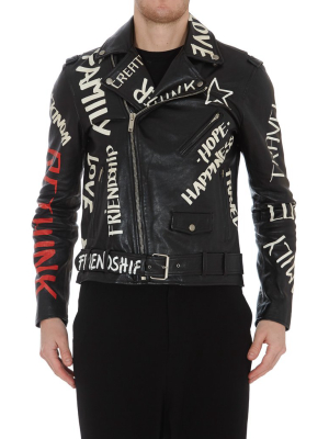 Golden Goose Deluxe Brand All-over Print Biker Jacket