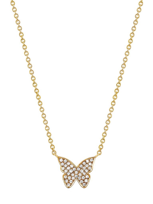 Butterfly Necklace - Yellow Gold