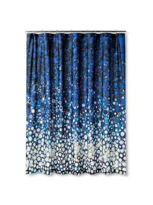 Fleck Circle Shapes Shower Curtain Blue/white - Air