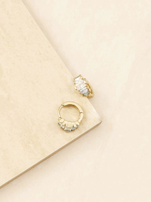 Diamond Shine 18k Gold Plated Mini Hoop Earrings