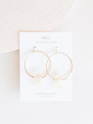 Gemstone Hoop Earrings