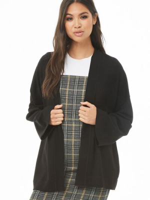 Open-front Drop-shoulder Cardigan