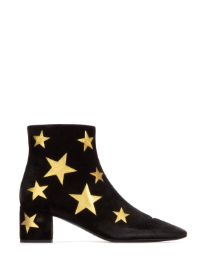 Saint Laurent Lou Star Patch Ankle Boots