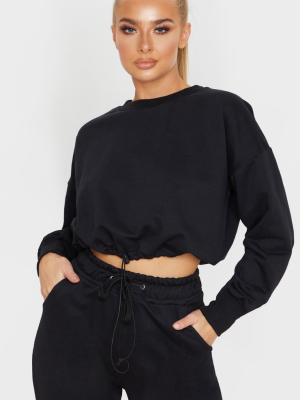 Black Basic Gym Sweat Top