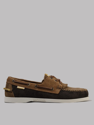 Universal Works X Sebago Portland Multi-tone (dark Brown Suede)